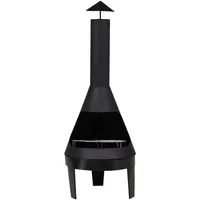Gardenson Feuerstelle Marongo ca. 55x152x55 cm Schwarz
