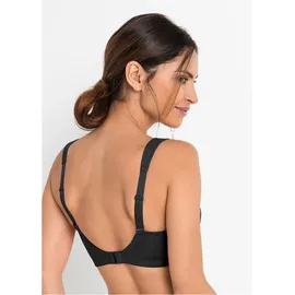bonprix Bügelloser BH BONPRIX "BH ohne Bügel mit Baumwolle (2er Pack)", Damen, Gr. 11,5, Cup D, schwarz (schwarz, hellgrau meliert), Obermaterial: 95% Baumwolle, 5% Elasthan. Futter: 100% Baumwolle, BHs, im praktischen 2er Pack, mit breiten, verstellbaren Trägern