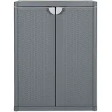 vidaXL Gartenschrank Grau 65x45x88 cm PP Rattan-Optik