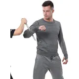 Schnitt- und stichfeste Weste, bissfestes, reißfestes, stichfestes Langarm-T-Shirt zum Schutz der persönlichen Sicherheit (dunkelgrauer Rundhals)