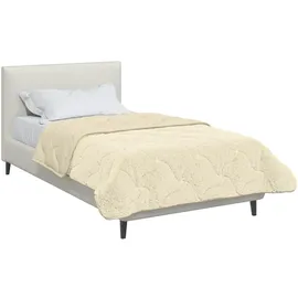 vidaXL Ganzjahresbettdecke Gepolstert Creme 135 x 200 cm