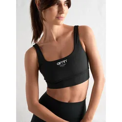 Damen Yoga Sport-BH Feuchtigkeitsableitend Schwarz SCHWARZ S