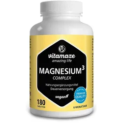 Magnesium 350 mg Komplex Citrat/Oxid/Carbon vegan 180 St