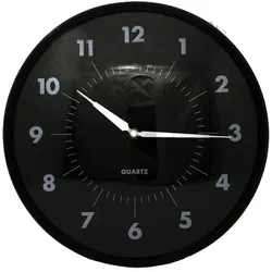 Wanduhr Analog Kunststoff rund Ø 40 cm schwarz modern