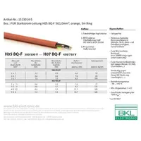 BKL Electronic 1513014-5 Starkstromkabel H05BQ-F 5G 1mm2 Orange 5m