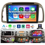 ESSGOO 9" Für NISSAN MICRA III K12 2002-2009 Autoradio Android 15 GPS Navi Autoradio (Digitalradio (DAB), 4+64GB(optional), RDS, AM, FM, Carplay Android Auto Bluetooth EQ USB GPS Navi WIFI Touchscreen) gelb|goldfarben