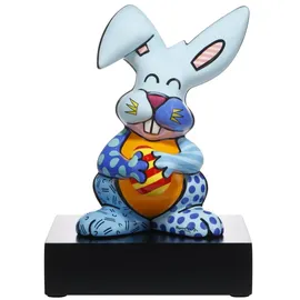 GOEBEL Pop Art Romero Britto Blaues Kaninchen 32 cm