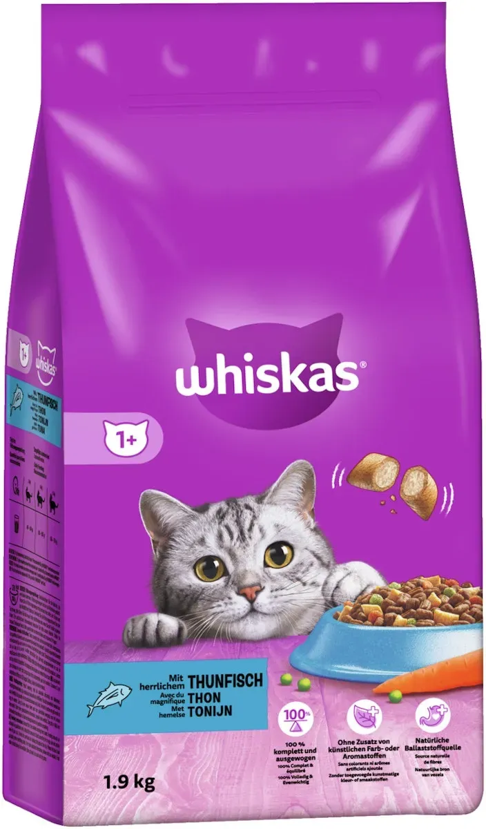 Whiskas Adult 1+ Thunfisch Katzentrockenfutter 1,9 Kilogramm