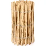 Garronda Gartenzaun zum Stecken aus Haselnüsse Zaun Garten Staketenzaun Beeteinfassung Holz Steckzaun Hochwertiger Gartenzaun für Ihren Garten Gd-0079 (lattenabstand: 3-5 cm, 80 cm x 500 cm)