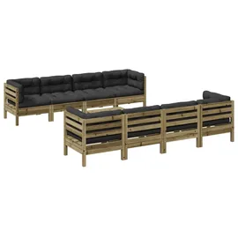 vidaXL Garten-Lounge-Set 9-tlg. Kiefernholz braun