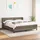 vidaXL Boxspringbett mit Matratze Taupe 180x200 cm Stoff