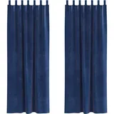 vidaXL Verdunkelungsvorhänge 2 pcs Dunkelblau 140 x 225 cm Samt