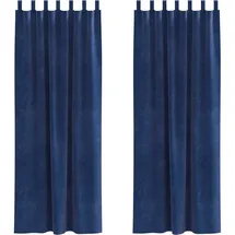 vidaXL Verdunkelungsvorhänge 2 pcs Dunkelblau 140 x 225 cm Samt
