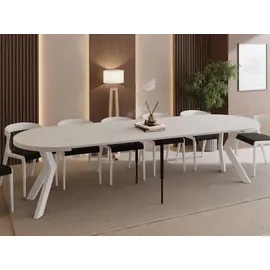WFL GROUP Runder Esstisch 100 x 77 x 100 cm beige