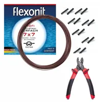 Flexonit 7x7 Stahlvorfach 0,36mm + Quetschhülsen + Zange komplett