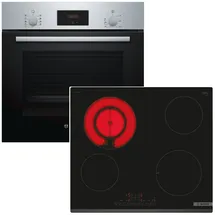 Bosch Backofen-Set mit Glaskeramikkochfeld 60 cm + Teleskopauszug