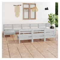 vidaXL Garten-Lounge-Set 10-tlg. weiß Kiefer