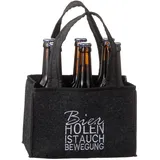 Novaliv Flaschenträger 6 Flaschen Bierträger Bier Holen IST AUCH Bewegung Männerhandtasche Filz Herrenhandtasche Bier Flaschentasche 22,5x15x14cm (LxBxH)