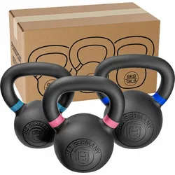 HQ Germany® Powdercoat Kettlebell | Vollguss | 2-32kg | Starter-Sets 22kg