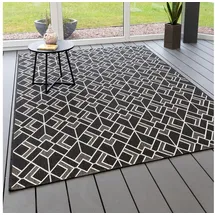 Steffensmeier Teppich Bergen, Rechteckig, In- und Outdoor, wasserfest schwarz 133 cm x 190 cm