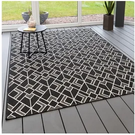 Steffensmeier Teppich Bergen, Rechteckig, In- und Outdoor, wasserfest schwarz 133 cm x 190 cm