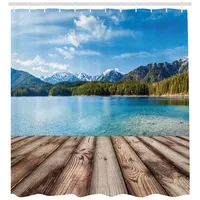 ABAKUHAUS Duschvorhang 175 x 220 cm blau-braun