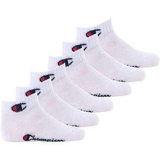 Champion Kinder Socken, 6er Pack - Quarter, einfarbig Weiß 27-30