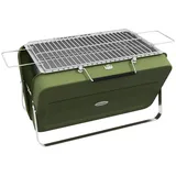 Outsunny Tischgrill Holzkohlgrill, Tischholzgrill mit Kohleschale, Grillrost Campinggrill mit Griff für Picknick, Garten, Edelstahl Grün,