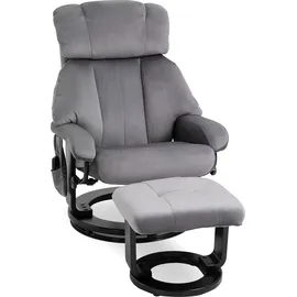 Homcom Massagesessel Polyester 76 x 80 x 102 cm grau mit Hocker