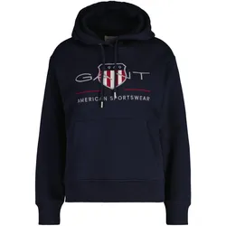 GANT Damen Hoodie - ARCHIVE SHIELD HOODIE, Sweatshirt, Kapuze, Logo, uni Blau XL