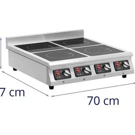 Royal Catering Induktionsplatte 4 x 3500 W 4 x 20 cm Timer