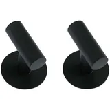 Testrut Handtuchhaken 2er Set NERO, Ø 5 cm - Schwarz - Edelstahl - selbstklebend