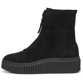 Marc O'Polo Marc OߴPolo Damen Stiefeletten aus Veloursleder mit Front-Reißverschluss, Schwarz (Black), 40