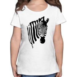 Shirtracer T-Shirt Zebra – Zebramuster Zebrastreifen Zebra-Kostüm Safari Afrika Tiermotiv Karneval & Fasching weiß 116 (5/6 Jahre)