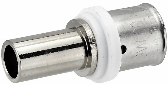 Pressfitting-Übergang 20 x 2,0 mm MV-Rohr auf 15 mm Kupferrohr - Pressanschluss vernickelt