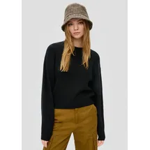 QS Longpullover Strickpullover Schwarz XL