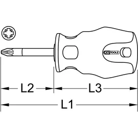 KS Tools Schraubendreher ERGOTORQUEplus kurz PZ1