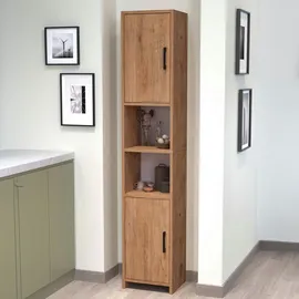 [en.casa] Rautrina Hochschrank 180 x 35 x 30 cm Beige Spanplatte