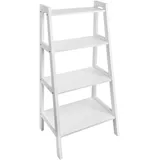 shelfmade Leiterregal weiß - Regal schmal mit 4 Ebenen - Bücherregal, Pflanzenregal - Küchenregal stehend, Badezimmer Regal - Holzregal, Standregal, Aufbewahrung Badezimmer