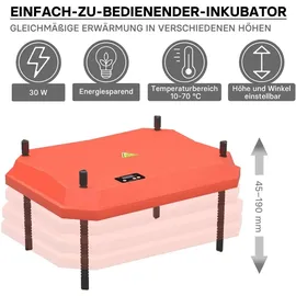 fudajo Küken-Wärmeplatte 30x40 cm rot/schwarz
