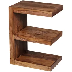 KADIMA DESIGN Beistelltisch MUMBAI Massivholz Sheesham E Cube 60cm hoch Wohnzimmer-Tisch Design braun Landhaus-Stil