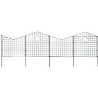 Teichzaun Set Zaunset Zaun 10 Elemente Steckzaun Gartenzaun Spitzbögen Anthrazit