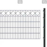 Arvotec Doppelstabmattenzaun »ESSENTIAL 100 zum Einbetonieren "Karo" mit Zierleiste«, Zaunhöhe 100 cm, Zaunlänge 2 - 60 m 33435410-0 anthrazit H/L: 100 cm x 60 m