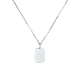 KUZZOI Herren Dog Tag Military Platte Brushed 925 Silber