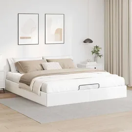 vidaXL Ottoman-Bett ohne Matratze Weiß 160x200 cm Kunstleder