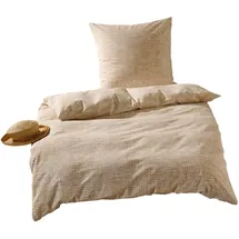 Traumschlaf Sydney Seersucker Beige 135 x 200 cm + 80 x 80 cm