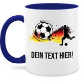 Tasse Tassen 325ml - 2024 Fussball EM Fanartikel - Fußballer Germany Personalisiert mit Namen Deutschland - 325 ml - Dunkelblau - fußball individualisierbar name wm europameisterschaft