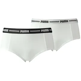 Puma Damen Mini Shorts - Iconic, Soft Cotton Modal Stretch, 4er Pack Weiß XL
