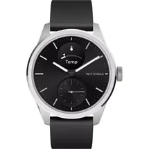 Withings Scanwatch 2 42 mm schwarz, Sport Fluorelastomer-Armband schwarz/silber