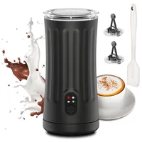 Ovetedot Milchaufschäumer, 4 in 1 Milchdampfer, Elektrischer Milchaufschäumer für heißen und kalten Milchschaum, Tintenschwarz